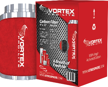 Vortex Pro-Lite Filter 4"x12" 200 CFM Carbon Filter